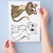 Schattigee Cartoon kat kleurplaat Flyer (Hand)