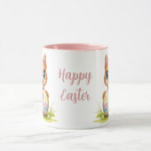 Schattigee Cartoon Kat Knuffelen Paaseieren Mok (Midden)