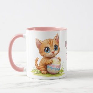 Schattigee Cartoon Kat Knuffelen Paaseieren Mok
