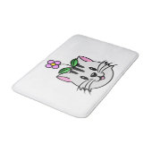 Schattigee Cartoon Kat met een Bloem op Zijn Hoofd Badmat (Gekanteld)