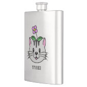 Schattigee Cartoon Kat met een Bloem op Zijn Hoofd Flacon (Links)