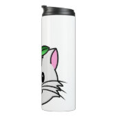 Schattigee Cartoon Kat met een Bloem op Zijn Hoofd Thermosbeker (Geroteerd rechts)