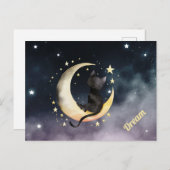 Schattigee Cartoon kat op de maan Briefkaart (Voorkant / Achterkant)