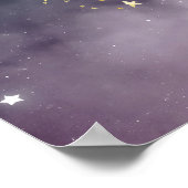 Schattigee Cartoon kat op de maan Poster (Hoek)