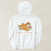 Schattigee Cartoon Kat Spelen met Bloemen Hoodie D (Design achterkant)