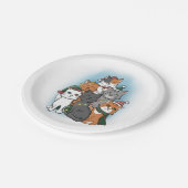 Schattigee Cartoon Katten groepstekening Papieren Bordje (Gekanteld)