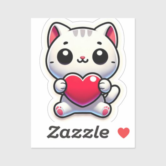 Schattigee Cartoon Katten Met Harten Die-Cut Sticker (Vel)
