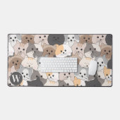 Schattigee Cartoon Katten Monogram Bureaumat (Keyboard & Muis)