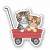 Schattigee Cartoon Katten Sticker (Voorkant)