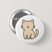 Schattigee Cartoon Kattenillustratie – Minimal Bei Ronde Button 5,7 Cm (Voorkant /achterkant)