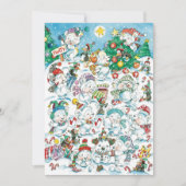 Schattigee Cartoon Kerst Polar Beer Party Uitnodig Kaart (Voorkant)