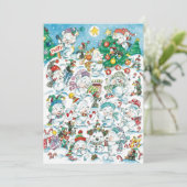 Schattigee Cartoon Kerst Polar Beer Party Uitnodig Kaart (Staand voorkant)