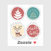 Schattigee cartoon kerst sticker collectie (Vel)