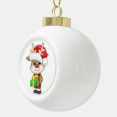 Schattigee cartoon kersthert. keramische bal ornament (Rechts)