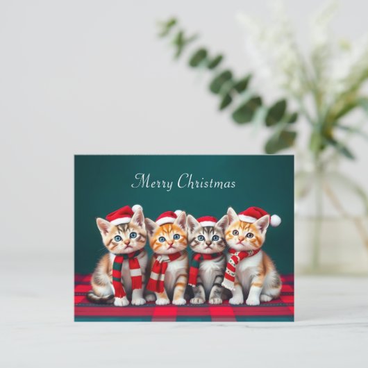 Schattigee Cartoon Kerstkatten Pet LoverAnsichtkaa Briefkaart (Staand voorkant)