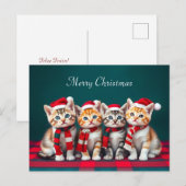 Schattigee Cartoon Kerstkatten Pet LoverAnsichtkaa Briefkaart (Voorkant / Achterkant)
