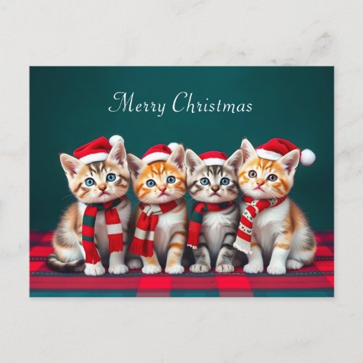 Schattigee Cartoon Kerstkatten Pet LoverAnsichtkaa Briefkaart (Voorkant)