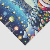 Schattigee Cartoon Kerstman en rendier kerst Tissuepapier (Detail)