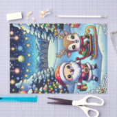 Schattigee Cartoon Kerstman en rendier kerst Tissuepapier (Craft)