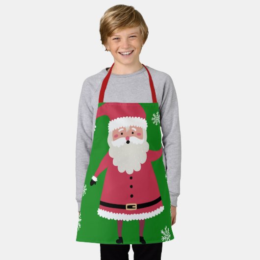 Schattigee Cartoon Kerstman Feestelijke Kerst Schort (Gedragen)