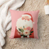 Schattigee Cartoon Kerstman met Bloemen Xmas Kweke Kussen (Deken)