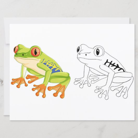 Schattigee Cartoon kikker kleurplaat (Voorkant)