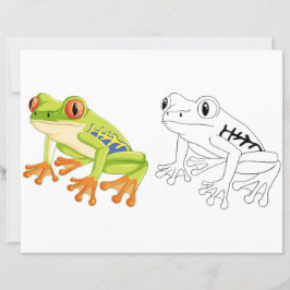 Schattigee Cartoon kikker kleurplaat