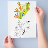 Schattigee Cartoon kikker kleurplaat Flyer (Hand)