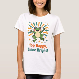 Schattigee Cartoon kikker met paddenstoel Pet T-sh T-shirt