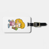 Schattigee Cartoon Kind Eten Ice Cream Cone Bagagelabel (Voorkant horizontaal)