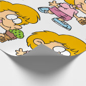 Schattigee Cartoon Kind Eten Ice Cream Cone Cadeaupapier