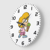 Schattigee Cartoon Kind Eten Ice Cream Cone Grote Klok (Hoek)