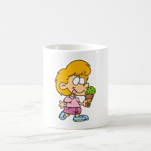 Schattigee Cartoon Kind Eten Ice Cream Cone Koffiemok