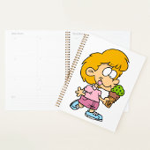 Schattigee Cartoon Kind Eten Ice Cream Cone Planner