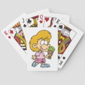 Schattigee Cartoon Kind Eten Ice Cream Cone Pokerkaarten (Achterkant)