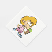 Schattigee Cartoon Kind Eten Ice Cream Cone Servet (Hoek)