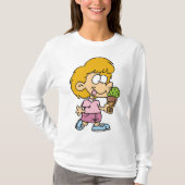 Schattigee Cartoon Kind Eten Ice Cream Cone T-shirt (Voorkant)