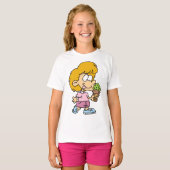 Schattigee Cartoon Kind Eten Ice Cream Cone T-shirt (Voorkant volledig)