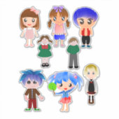 Schattigee Cartoon Kinder Clipart Sticker (Voorkant)