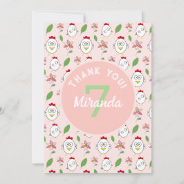 Schattigee Cartoon Kip Illustratie Bedankkaart