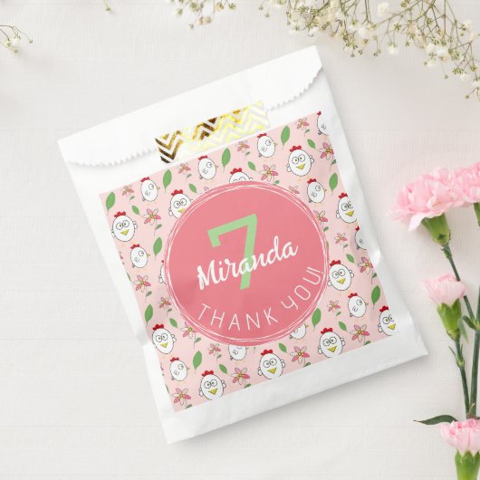 Schattigee Cartoon Kip Illustratie Bedankzakje (Gezegeld)