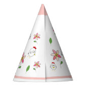 Schattigee Cartoon Kip Illustratie Feesthoedjes (Achterkant)