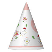 Schattigee Cartoon Kip Illustratie Feesthoedjes (Links)