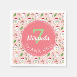 Schattigee Cartoon Kip Illustratie Servet