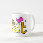 Schattigee Cartoon Kleurrijke Kat Koffiemok (Voorkant rechts)