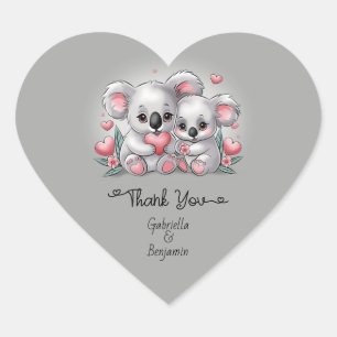 Schattigee Cartoon Koala Liefde Valentijn's Day Da Hart Sticker