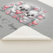 Schattigee Cartoon Koala Lovers Hart Valentijn's D Sherpa Deken (3/4)