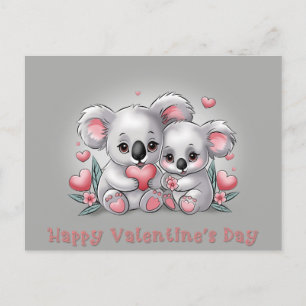 Schattigee Cartoon Koala Lovers Hearts Valentijn's Briefkaart