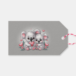 Schattigee Cartoon Koala Lovers Hearts Valentijn's Cadeaulabel