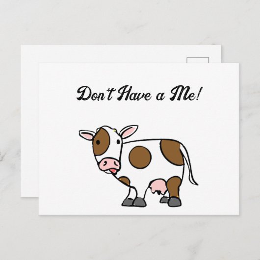 Schattigee Cartoon Koe Bruin en Wit Boerderij Dier Briefkaart (Voorkant / Achterkant)